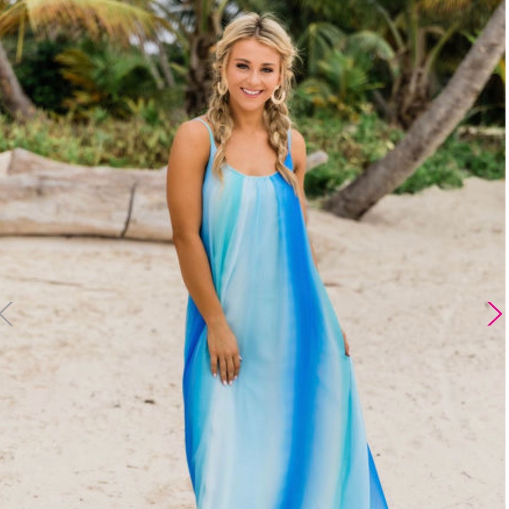Oceans of love blue ombré maxi dress